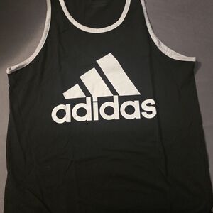 Adidas Black Tank Top with White Trim